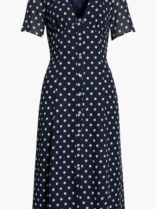 Reformation Dresses & Skirts - Reformation Navy Polka Dot Button-Front Dress
